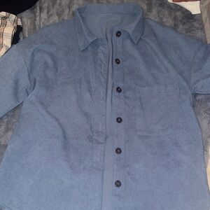 SHEIN Blue Button-Up Shirt